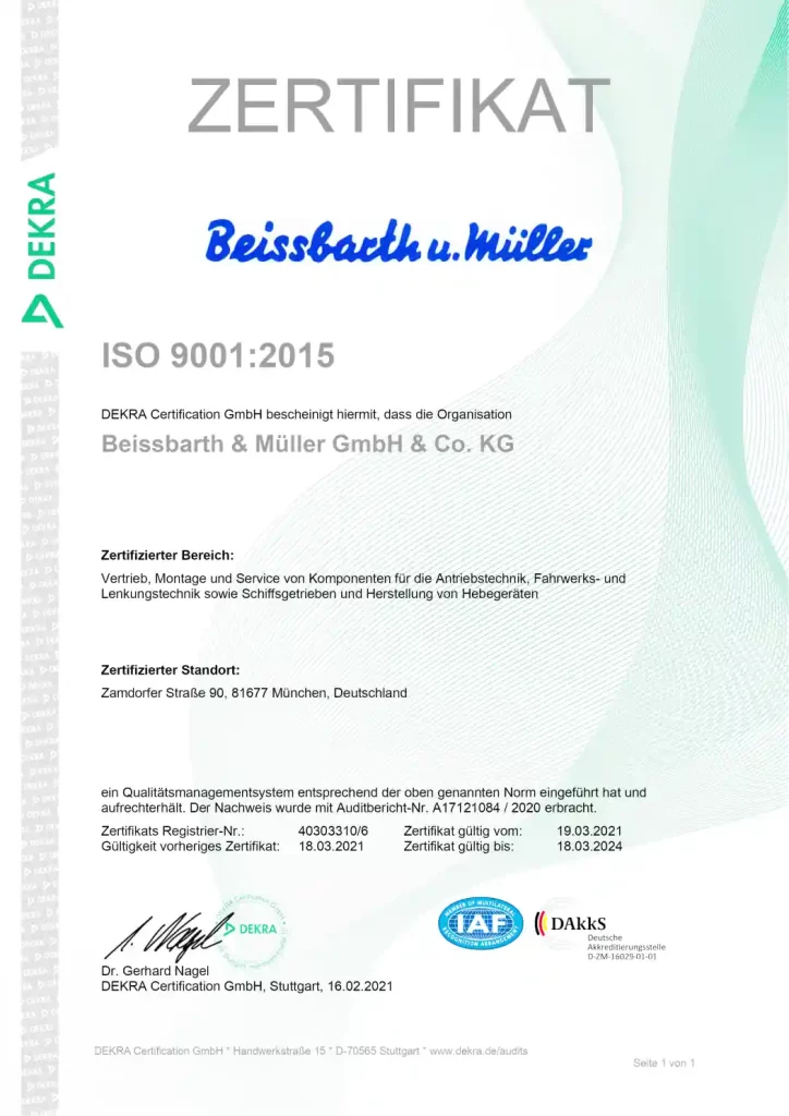 Zertifikat ISO 9001:2015